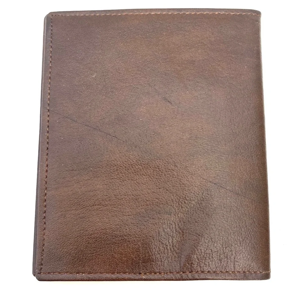 Tex Tan Men's Chocolate Brown Durango Leather Bi-Fold Wallet